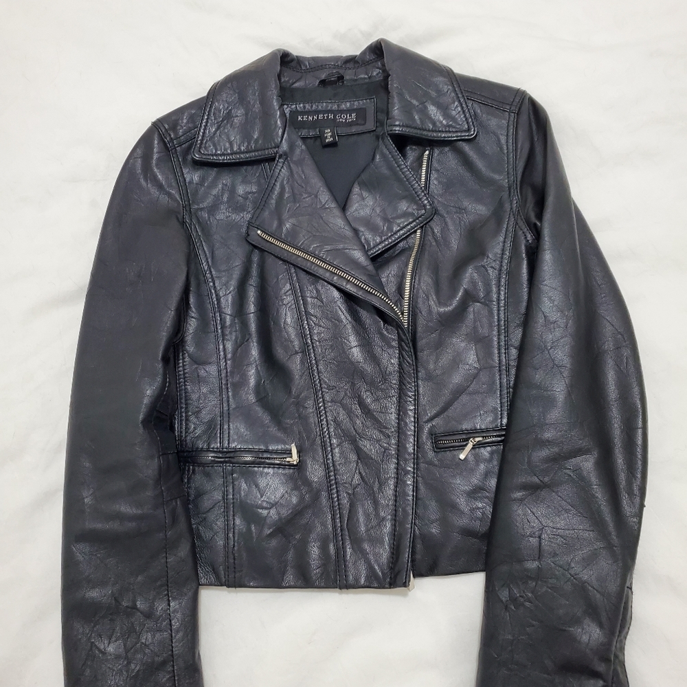 Keneth Cole Leather Moto Jacket - Picture 3 of 11